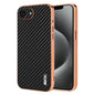 For iPhone 17e / 16e AZNS Electroplated Edge Carbon Fiber Texture Phone Case(Black)