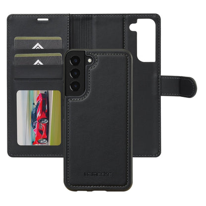 For Samsung Galaxy S22+ 5G LC.IMEEKE L2 Series Detachable Magsafe PU Phone Case with Lanyard(Black)