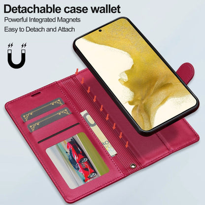 Pour Samsung Galaxy S22+ 5G LC.IMEEKE L2 Series Coque de téléphone détachable Magsafe en PU avec cordon (rouge)