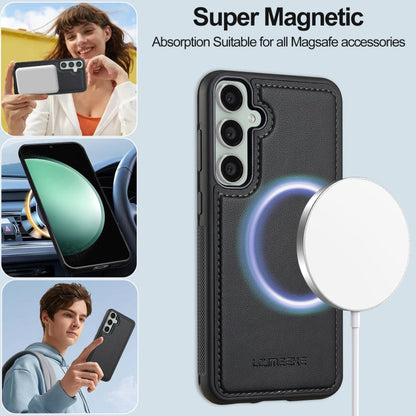 For Samsung Galaxy S23 FE 5G LC.IMEEKE L2 Series Detachable Magsafe PU Phone Case with Lanyard(Black)