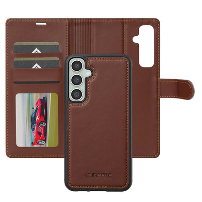 For Samsung Galaxy S24+ 5G LC.IMEEKE L2 Series Detachable Magsafe PU Phone Case with Lanyard(Brown)