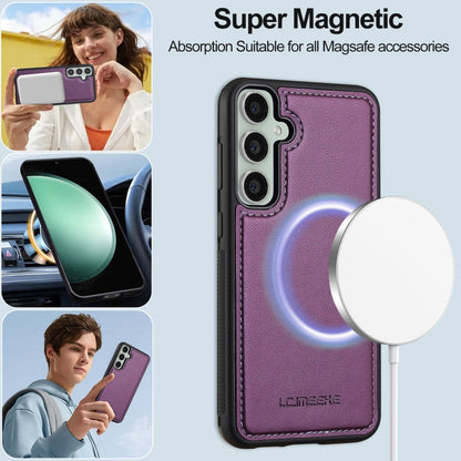 Pour Samsung Galaxy S24 FE 5G LC.IMEEKE L2 Series Coque de téléphone détachable Magsafe en PU avec cordon (violet)