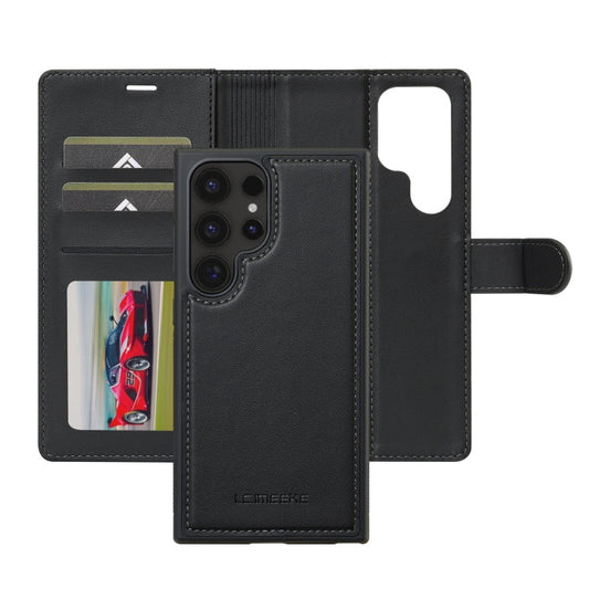 For Samsung Galaxy S24 Ultra 5G LC.IMEEKE L2 Series Detachable Magsafe PU Phone Case with Lanyard(Black)