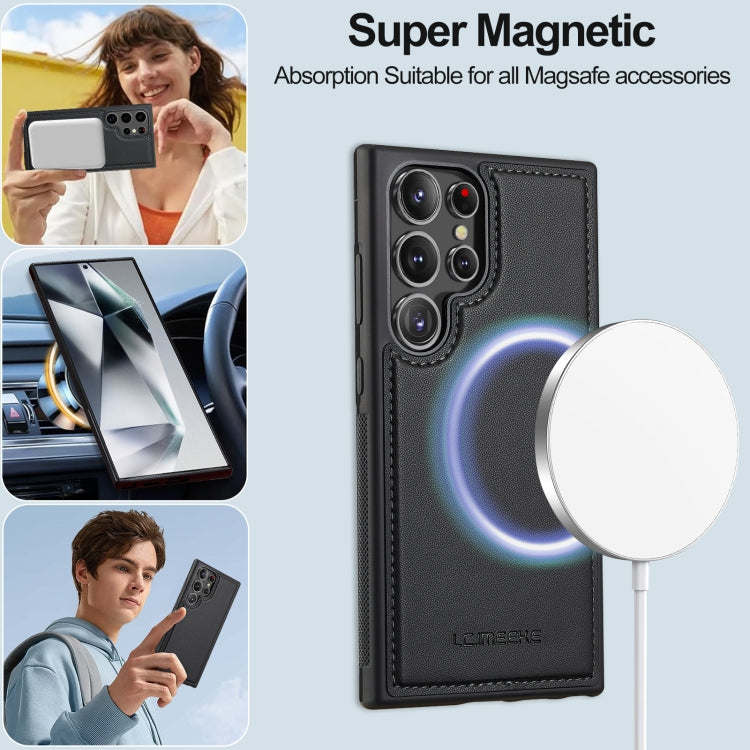 Pour Samsung Galaxy S24 Ultra 5G LC.IMEEKE Série L2 Étui de téléphone en PU détachable Magsafe avec cordon (Noir)
