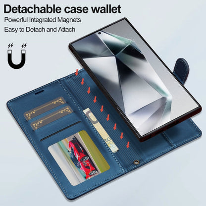 Pour Samsung Galaxy S24 Ultra 5G LC.IMEEKE Série L2 Coque de téléphone en PU détachable Magsafe avec cordon (bleu)