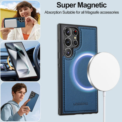 Pour Samsung Galaxy S24 Ultra 5G LC.IMEEKE Série L2 Coque de téléphone en PU détachable Magsafe avec cordon (bleu)