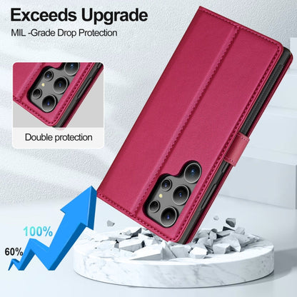 For Samsung Galaxy S24 Ultra 5G LC.IMEEKE L2 Series Detachable Magsafe PU Phone Case with Lanyard(Red)