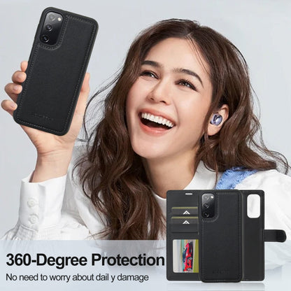 For Samsung Galaxy S20 FE 5G LC.IMEEKE L2 Series Detachable Magsafe PU Phone Case with Lanyard(Black)