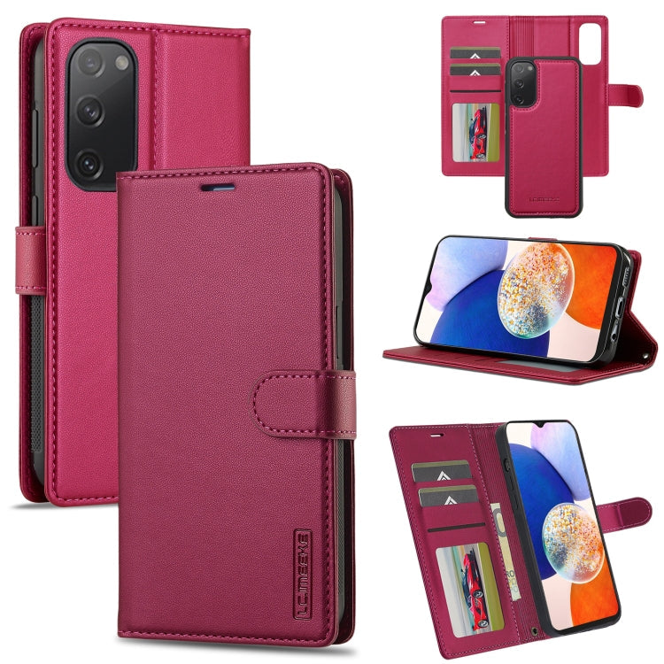 Pour Samsung Galaxy S20 FE 5G LC.IMEEKE L2 Series Étui de téléphone en PU détachable Magsafe avec cordon (rouge)
