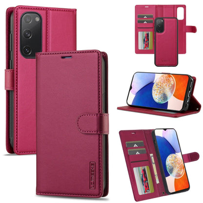 Pour Samsung Galaxy S20 FE 5G LC.IMEEKE L2 Series Étui de téléphone en PU détachable Magsafe avec cordon (rouge)