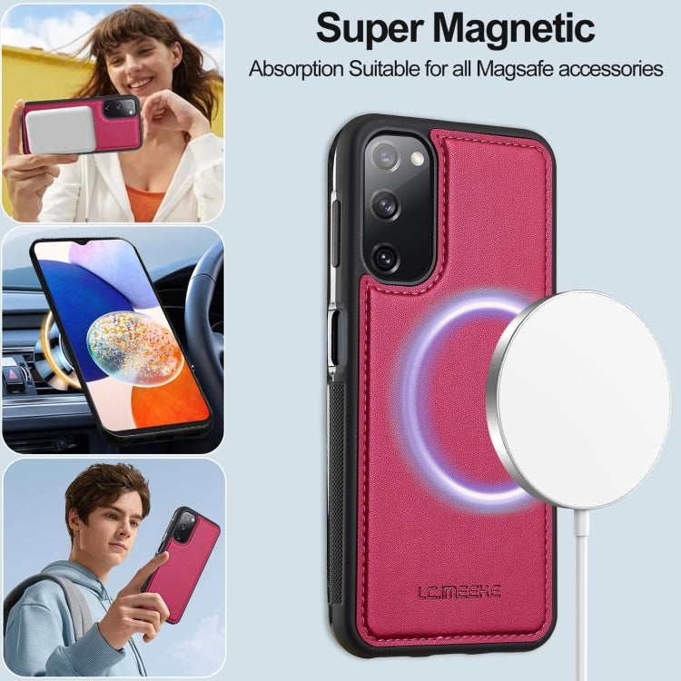 Pour Samsung Galaxy S20 FE 5G LC.IMEEKE L2 Series Étui de téléphone en PU détachable Magsafe avec cordon (rouge)