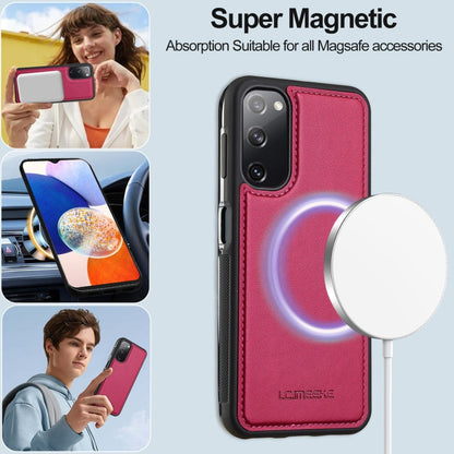 Pour Samsung Galaxy S20 FE 5G LC.IMEEKE L2 Series Étui de téléphone en PU détachable Magsafe avec cordon (rouge)