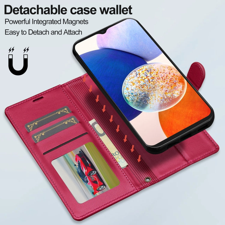 Pour Samsung Galaxy S20 FE 5G LC.IMEEKE L2 Series Étui de téléphone en PU détachable Magsafe avec cordon (rouge)