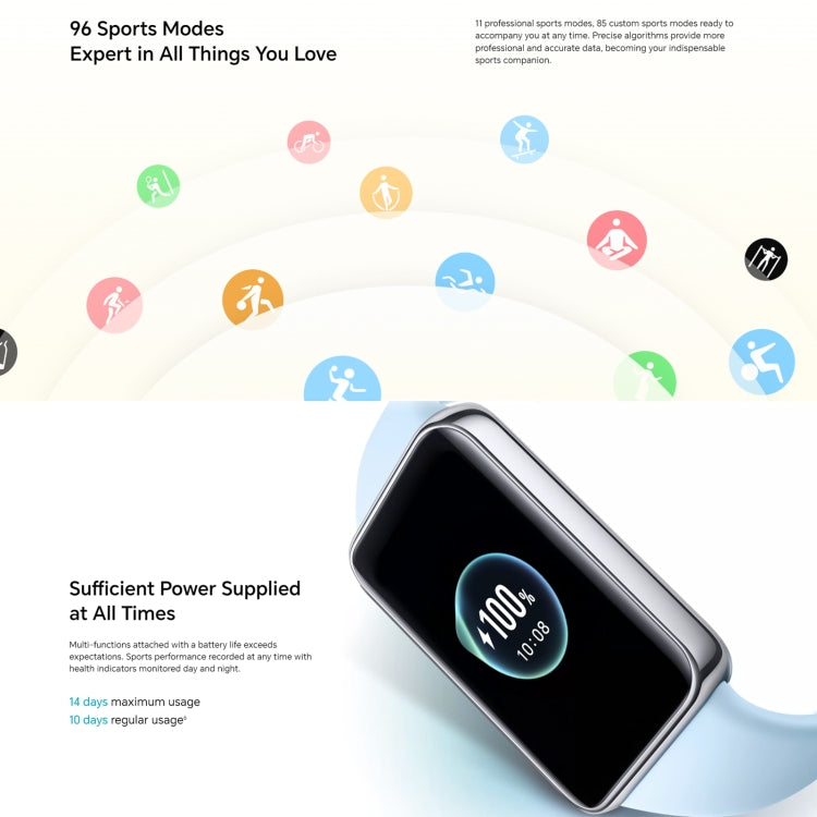 Honor Band 9, écran AMOLED de 1,57 pouce, prise en charge de la surveillance de la fréquence cardiaque / de l'oxygène sanguin / du sommeil, version NFC (violet)