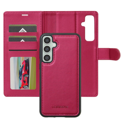 Pour Samsung Galaxy A55 5G LC.IMEEKE Série L2 Étui de Téléphone en PU Détachable Magsafe avec Lanière (Rouge)