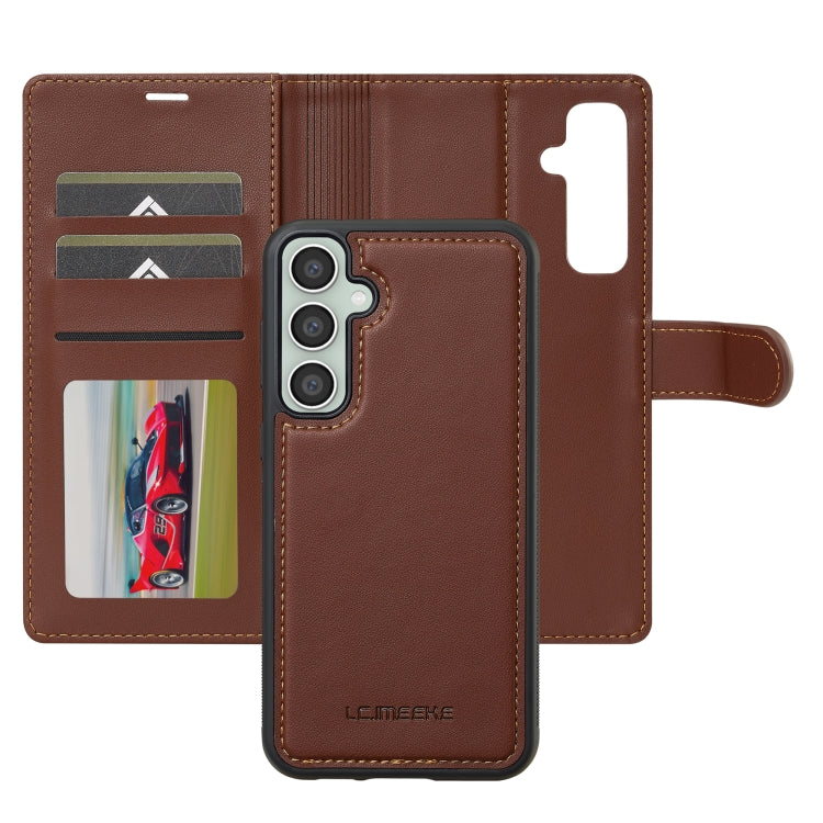 Pour Samsung Galaxy A35 5G LC.IMEEKE L2 Series Coque de téléphone en PU détachable Magsafe avec cordon (Marron)