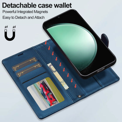 For Samsung Galaxy A35 5G LC.IMEEKE L2 Series Detachable Magsafe PU Phone Case with Lanyard(Blue)