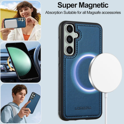 For Samsung Galaxy A35 5G LC.IMEEKE L2 Series Detachable Magsafe PU Phone Case with Lanyard(Blue)