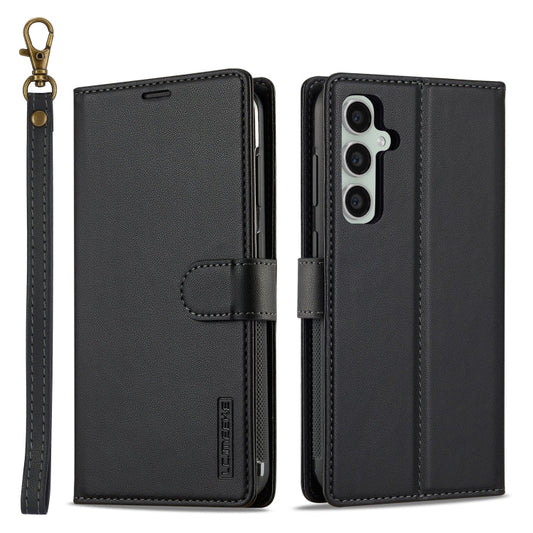 For Samsung Galaxy A15 4G / A15 5G LC.IMEEKE L2 Series Detachable Magsafe PU Phone Case with Lanyard(Black)