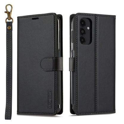 For Samsung Galaxy A14 4G / A14 5G LC.IMEEKE L2 Series Detachable Magsafe PU Phone Case with Lanyard(Black)