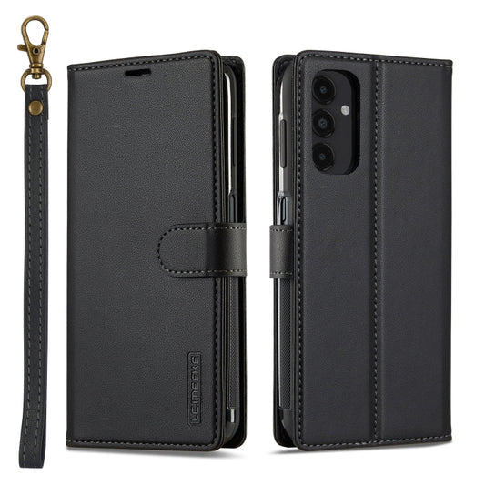 For Samsung Galaxy A14 4G / A14 5G LC.IMEEKE L2 Series Detachable Magsafe PU Phone Case with Lanyard(Black)