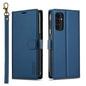 For Samsung Galaxy A14 4G / A14 5G LC.IMEEKE L2 Series Detachable Magsafe PU Phone Case with Lanyard(Blue)