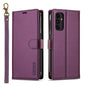 Pour Samsung Galaxy A14 4G / A14 5G LC.IMEEKE Étui de téléphone détachable en cuir PU Magsafe série L2 avec cordon (violet)