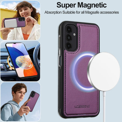 Pour Samsung Galaxy A14 4G / A14 5G LC.IMEEKE Étui de téléphone détachable en cuir PU Magsafe série L2 avec cordon (violet)