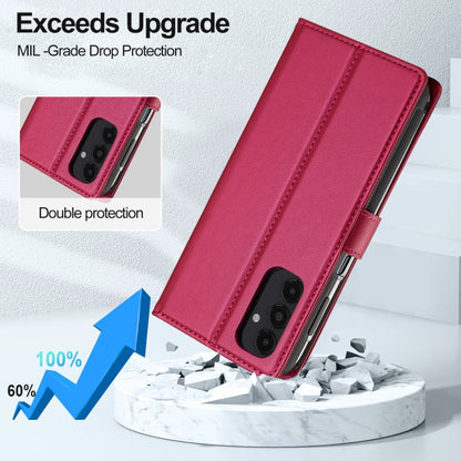 For Samsung Galaxy A14 4G / A14 5G LC.IMEEKE L2 Series Detachable Magsafe PU Phone Case with Lanyard(Red)