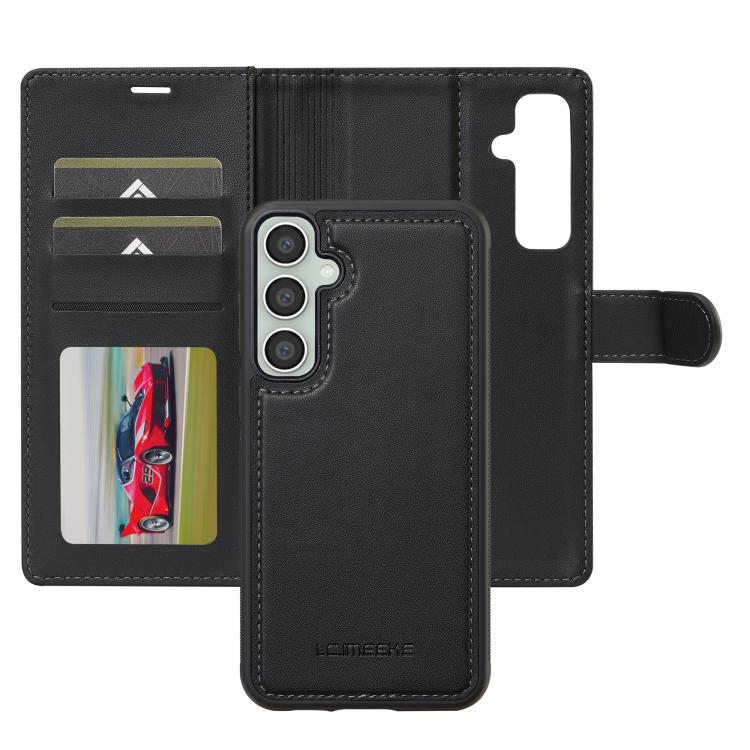 Pour la série LC.IMEEKE L2 pour Samsung Galaxy A56 5G, coque de téléphone amovible en PU Magsafe avec cordon (noir)