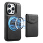 For iPhone 16 Pro Denior D19 Skin Feel MagSafe Detachable Card Slot Phone Case(Black)