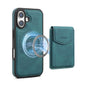 For iPhone 16 Plus Denior D19 Skin Feel MagSafe Detachable Card Slot Phone Case(Blue)