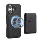 For iPhone 16 Plus Denior D19 Skin Feel MagSafe Detachable Card Slot Phone Case(Black)