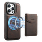 Pour iPhone 15 Pro Max Coque de téléphone Denior D19 amovible en cuir souple avec emplacement pour cartes et MagSafe (Marron)