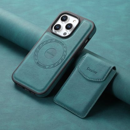 For iPhone 15 Plus / 14 Plus Denior D19 Skin Feel MagSafe Detachable Card Slot Phone Case(Blue)