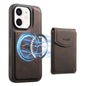 For iPhone 12 / 12 Pro Denior D19 Skin Feel MagSafe Detachable Card Slot Phone Case(Brown)