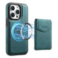 For iPhone 12 Pro Max Denior D19 Skin Feel MagSafe Detachable Card Slot Phone Case(Blue)