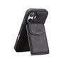 For iPhone 16 Plus Denior D20 Skin Feel MagSafe Holder Detachable Card Slot Phone Case(Black)