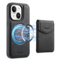 Pour iPhone 14 / 13 Étui pour téléphone avec fente pour carte détachable et support MagSafe Denior D20 Skin Feel (noir)