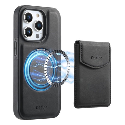 Pour iPhone 14 Pro Coque de téléphone Denior D20 Skin Feel MagSafe avec porte-cartes détachable (noir)