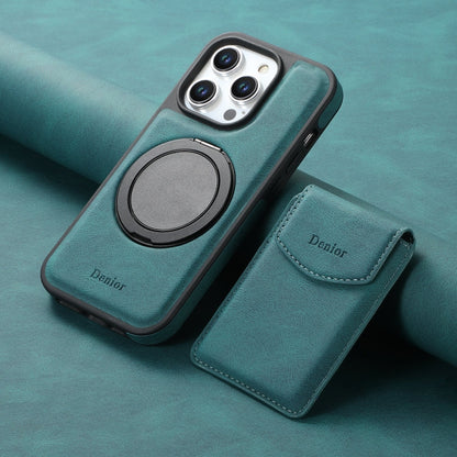 Pour iPhone 14 Pro Max Étui Housse de Téléphone Denior D20 MagSafe avec Emplacement pour Carte Détachable et Toucher Doux (Bleu)