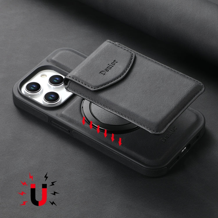 Pour iPhone 14 Pro Max Denior D20 Coque MagSafe avec Support et Fentes pour Cartes Détachables (Noir)