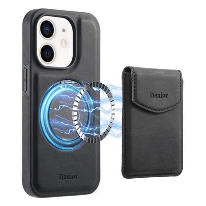 Pour iPhone 12 / 12 Pro Étui de téléphone Denior D20 avec support MagSafe et fente pour cartes amovible (Noir)