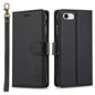 For iPhone 7 / 8 / SE 2020 2022 LC.IMEEKE L2 Series Detachable Magsafe PU Phone Case with Lanyard(Black)