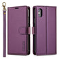 For iPhone XS Max LC.IMEEKE L2 Series Detachable Magsafe PU Phone Case with Lanyard(Purple)
