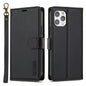 For iPhone 12 Pro Max LC.IMEEKE L2 Series Detachable Magsafe PU Phone Case with Lanyard(Black)