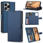 Pour iPhone 13 Pro Max LC.IMEEKE L2 Series Étui de téléphone détachable en PU avec MagSafe et cordon (Bleu)