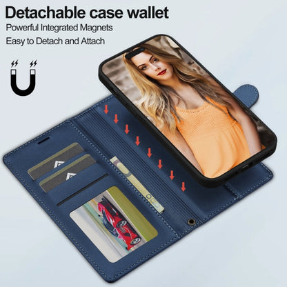 Pour iPhone 13 Pro Max LC.IMEEKE L2 Series Étui de téléphone détachable en PU avec MagSafe et cordon (Bleu)