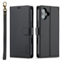 For iPhone 16 Plus LC.IMEEKE L2 Series Detachable Magsafe PU Phone Case with Lanyard(Black)