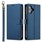 For iPhone 16 Plus LC.IMEEKE L2 Series Detachable Magsafe PU Phone Case with Lanyard(Blue)